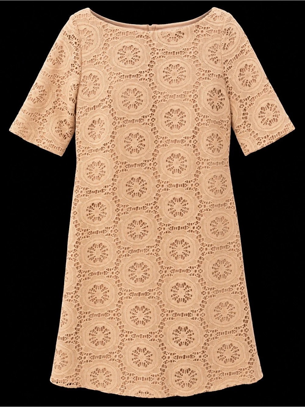 Jessica Howard Cream Crochet Lace Overlay Shift Dress Womenβs Size 14